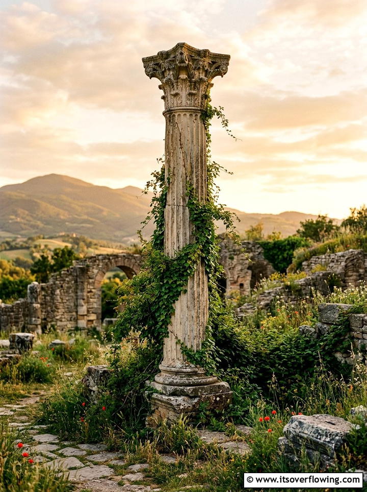 Classic Roman Pillar - 25 backyard decorating ideas with statues