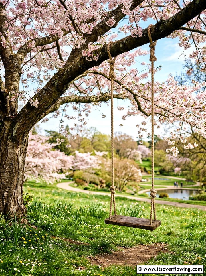 Classic Tree Swing - 25 garden decor ideas with spring decor