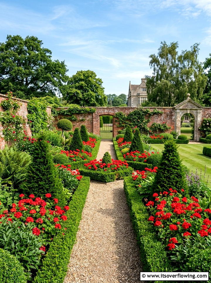 Classic red and green garden - 25 garden design ideas with color themes