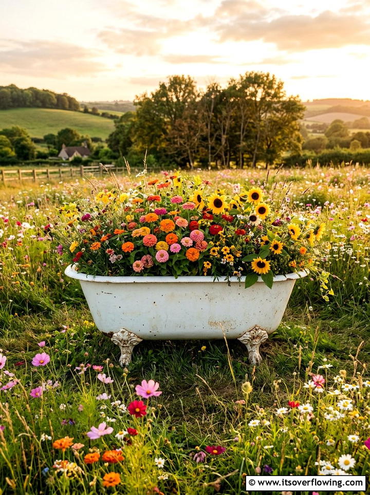 Clawfoot Bathtub - 25 reusing old things ideas for garden planters