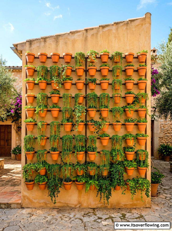 Clay Pot Hanger - 25 cheap garden ideas with vertical gardens