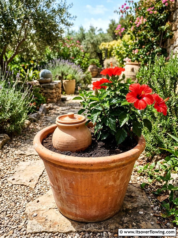 Clay Pot Sub Irrigation System - 25 recycled garden ideas with self watering planters