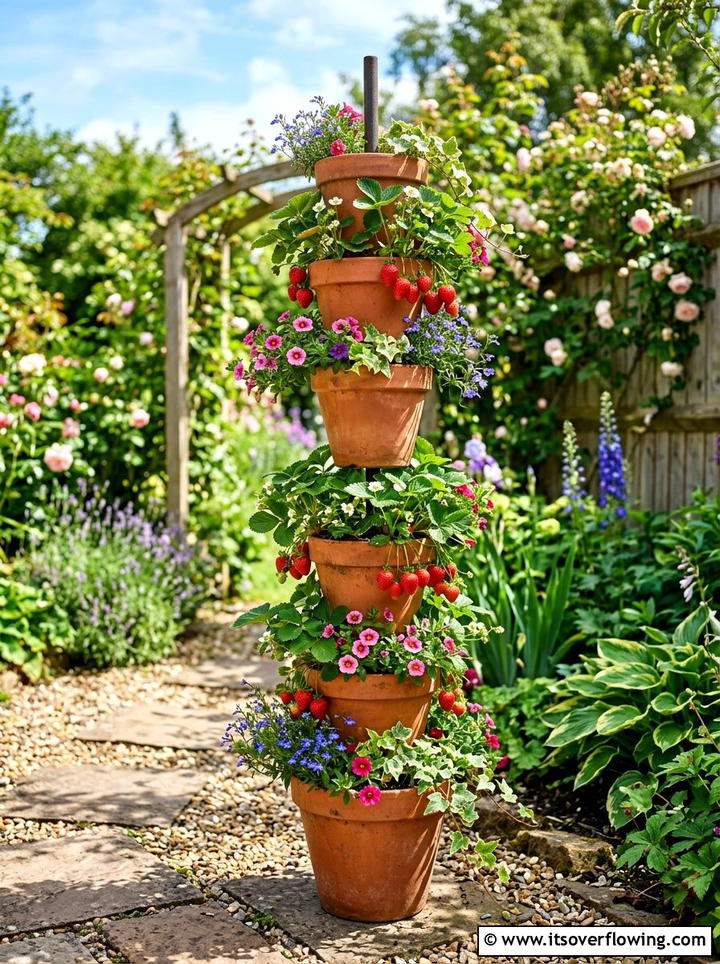 Clay pot tower - 25 reusing old things ideas for garden