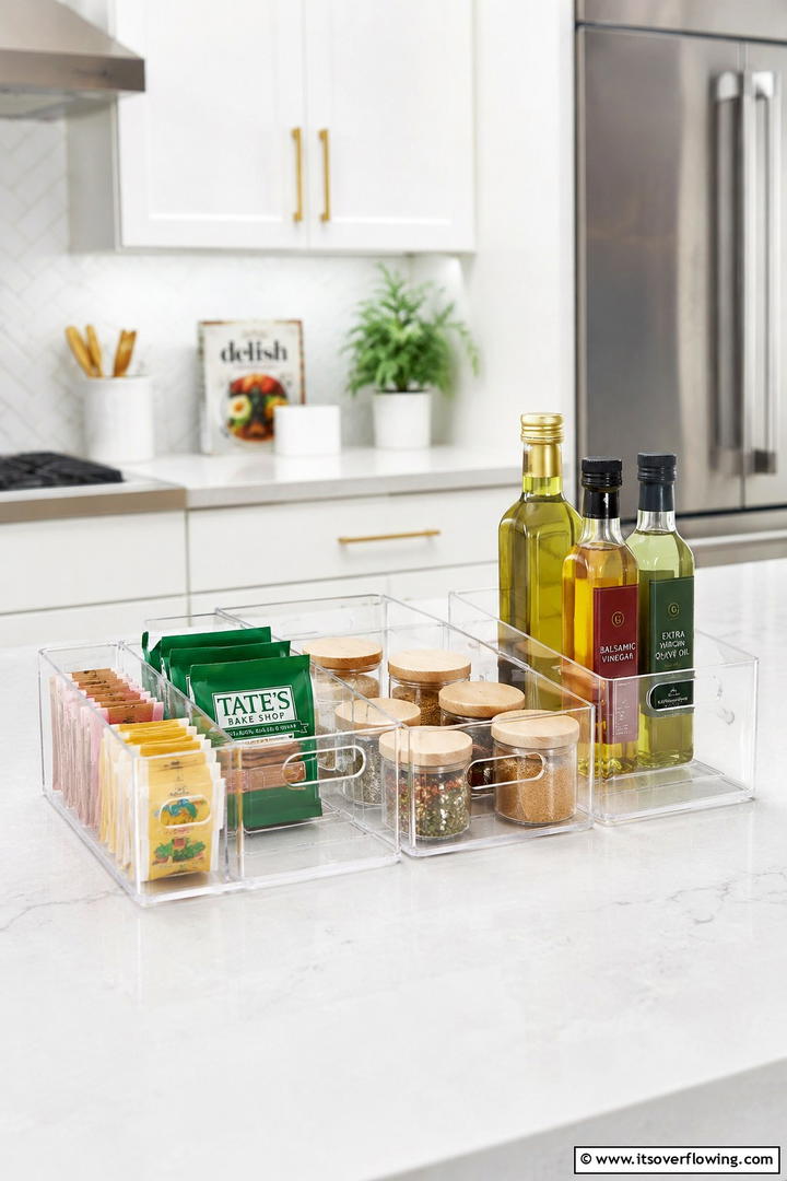 Clear Acrylic Organizers - 30 Snack Storage Ideas for Organized Kitchen Pantries