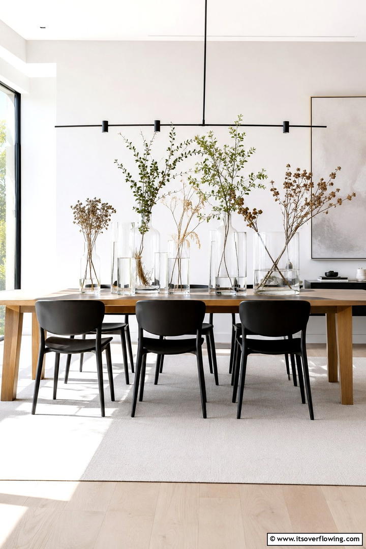 Clear Glass Vase Displays - 50 Fall Table Decor Ideas Roundup- Seasonal Styling
