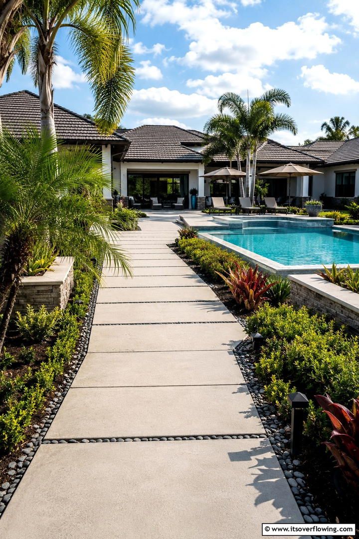 Clear Poolside Pathways - 30 Pavers Around Pool Ideas for a Sleek and Safe Design