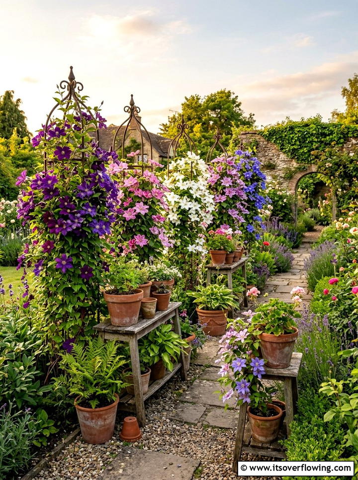 Clematis Vertical Garden - 25 front porch ideas with trellis vines