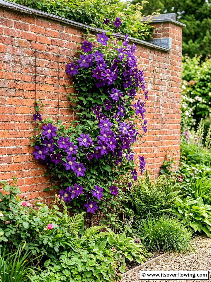 Clematis Wall - 25 cheap garden ideas with cuttings