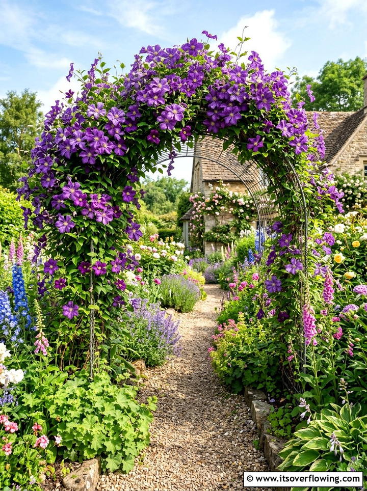 Clematis garden arch - 25 garden decor ideas with garden arches