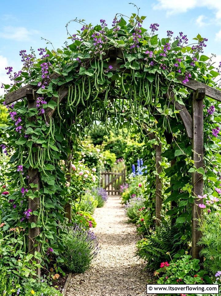 Climbing Bean Archway - 25 small garden ideas with edible garden