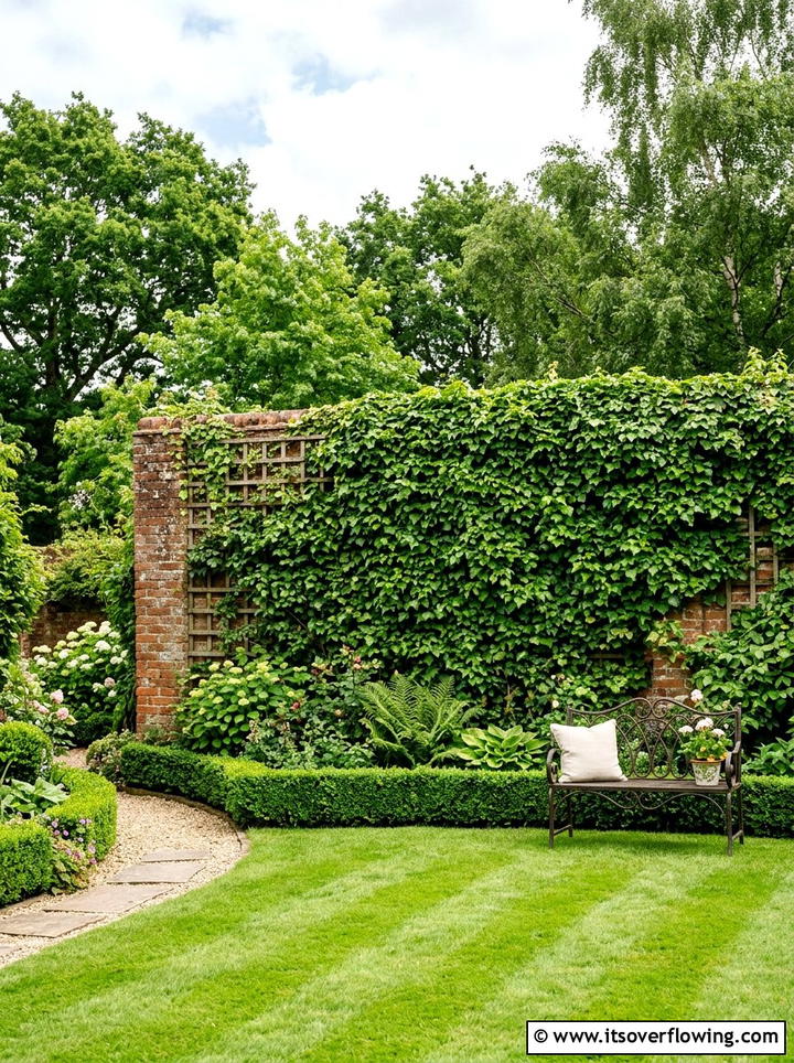 Climbing Ivy Trellis - 25 backyard ideas with living wall