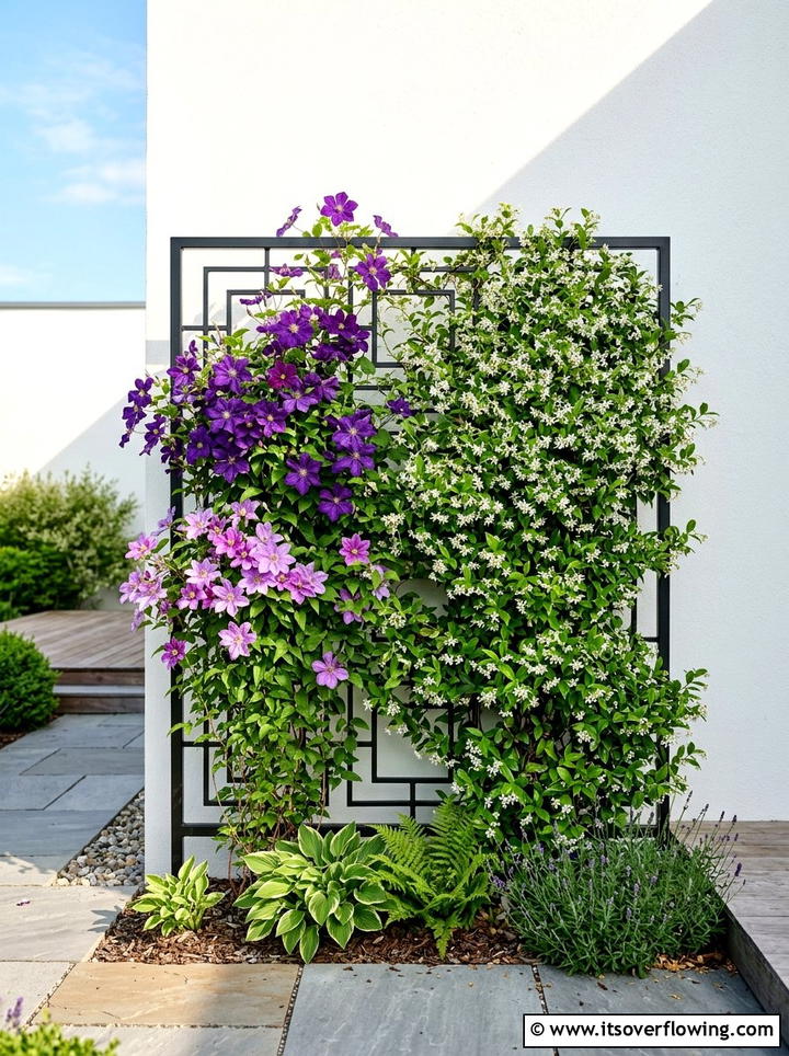 Climbing Plant Trellis - 25 garden ideas low maintenance