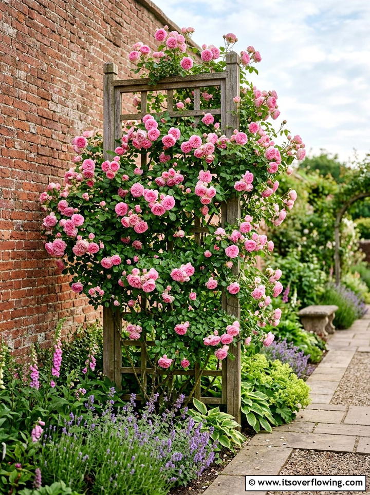 Climbing Rose Trellis - 25 garden ideas for narrow yards