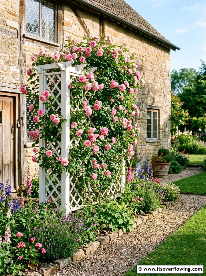 Climbing Rose Trellis - 25 garden decor ideas for side yards