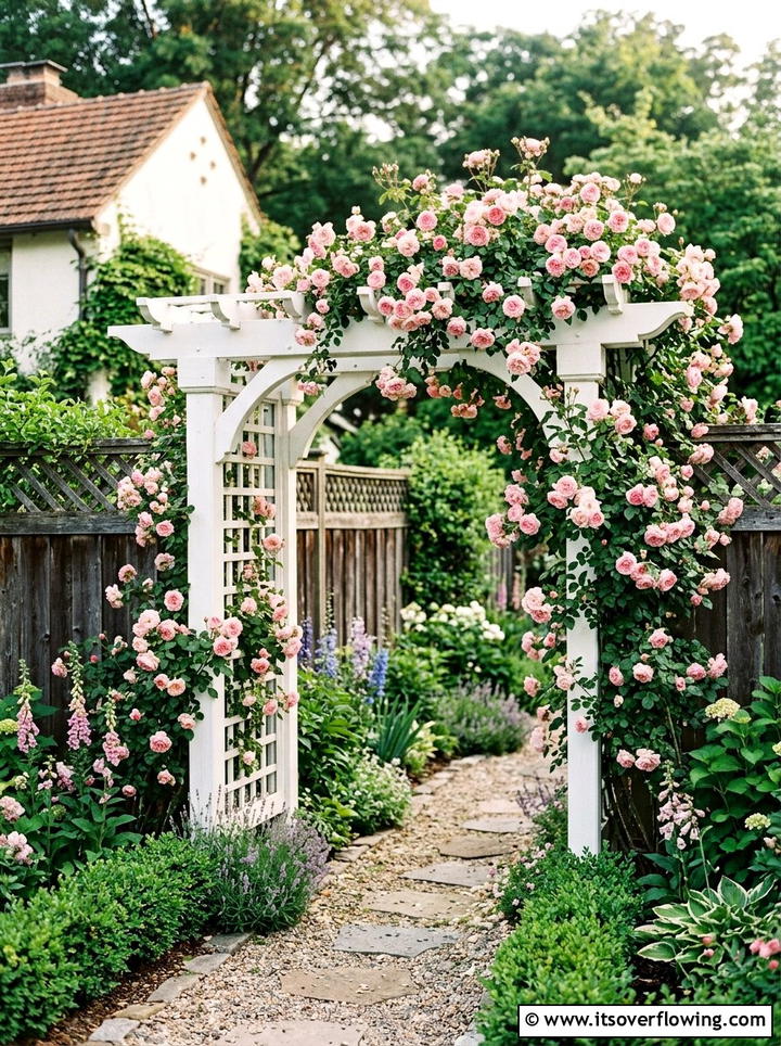 Climbing Rose Trellis - 25 garden design ideas for side yard strips