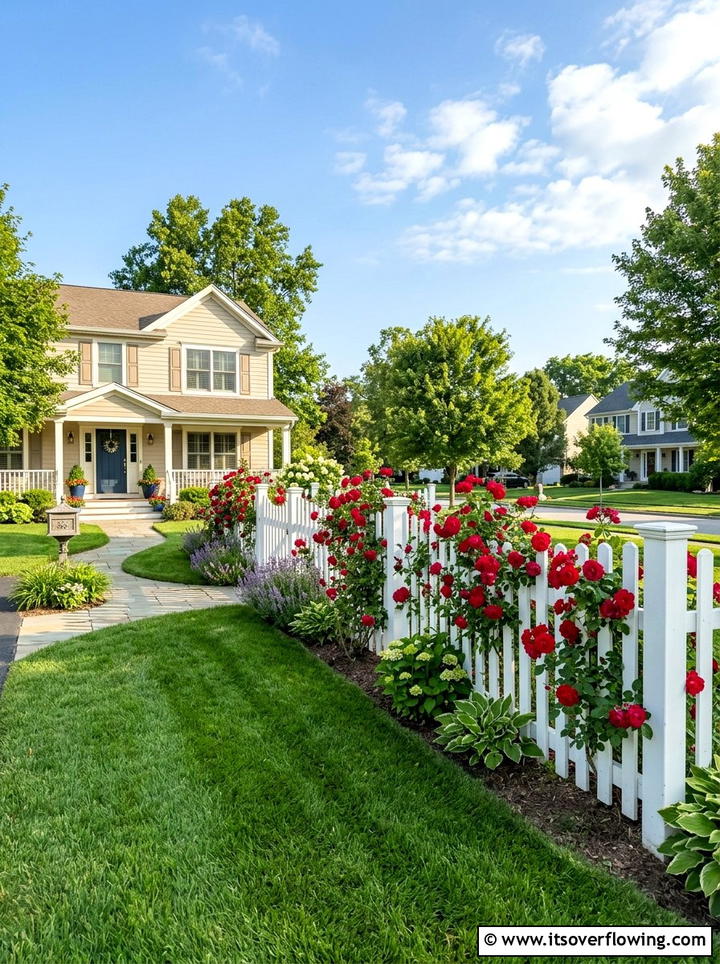 Climbing Roses Fence - 25 garden ideas with roses