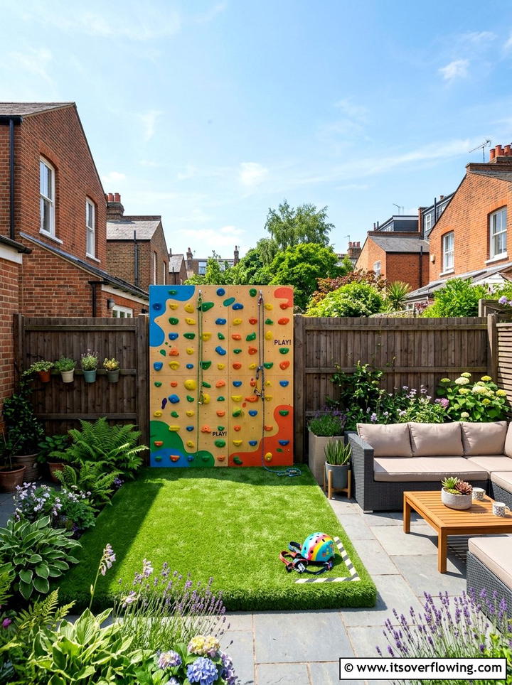 Climbing Wall On Garden Fence - 25 small garden ideas with kids corner