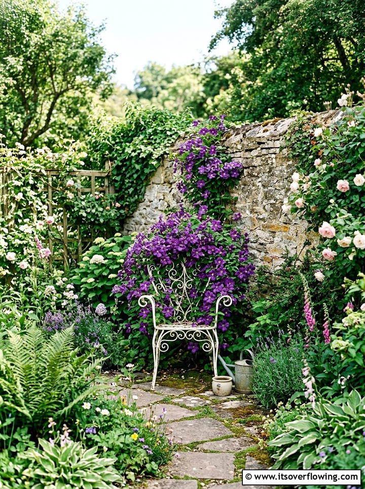 Climbing plant chair - 25 upcycled garden ideas with old chairs
