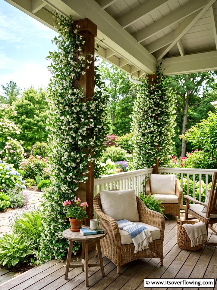 Climbing plants for porch pillars - 25 front porch decor ideas with greenery