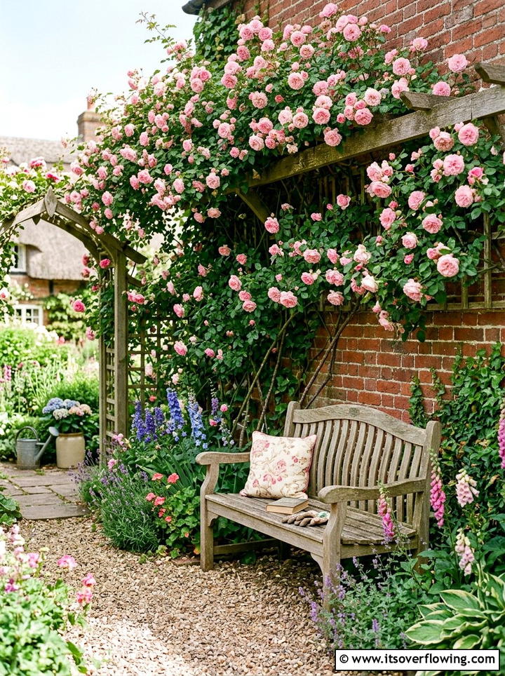 Climbing rose support - 25 garden decor ideas with trellis backdrops