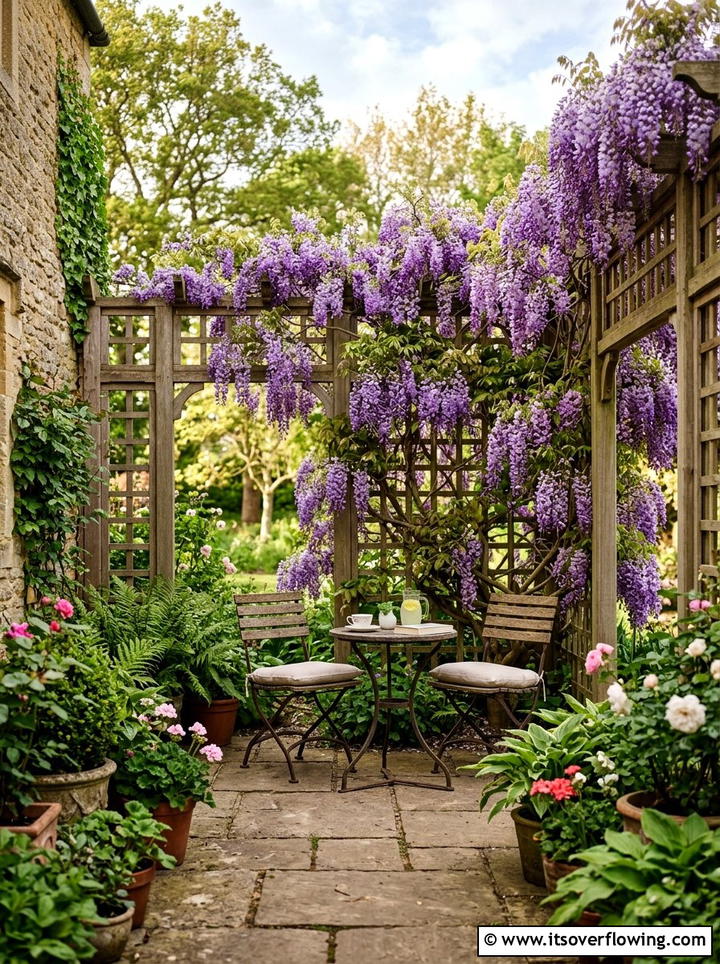 Climbing vine trellis - 25 creative garden ideas with hidden garden corners