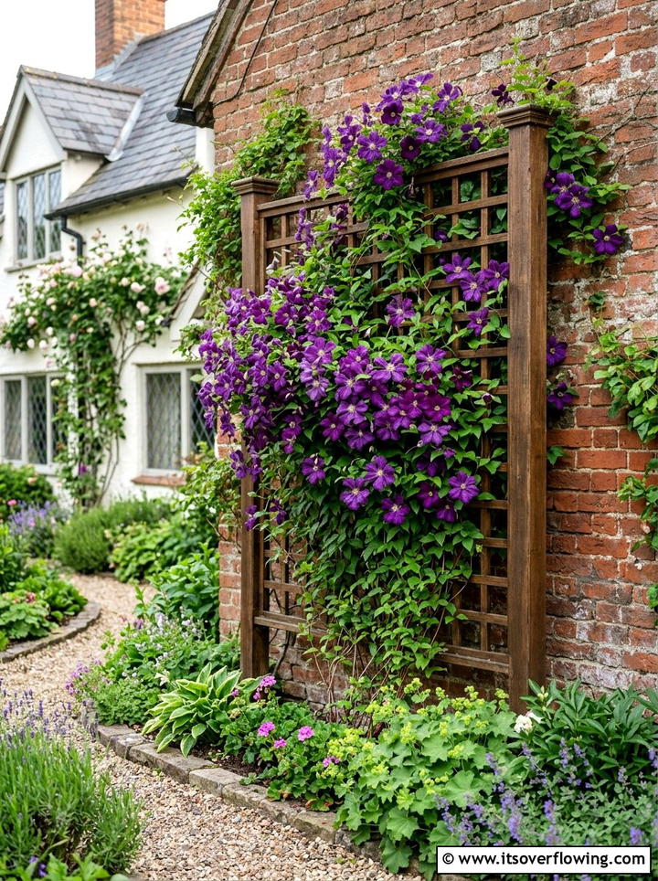 Climbing vine trellis - 25 cheap garden ideas for front yard