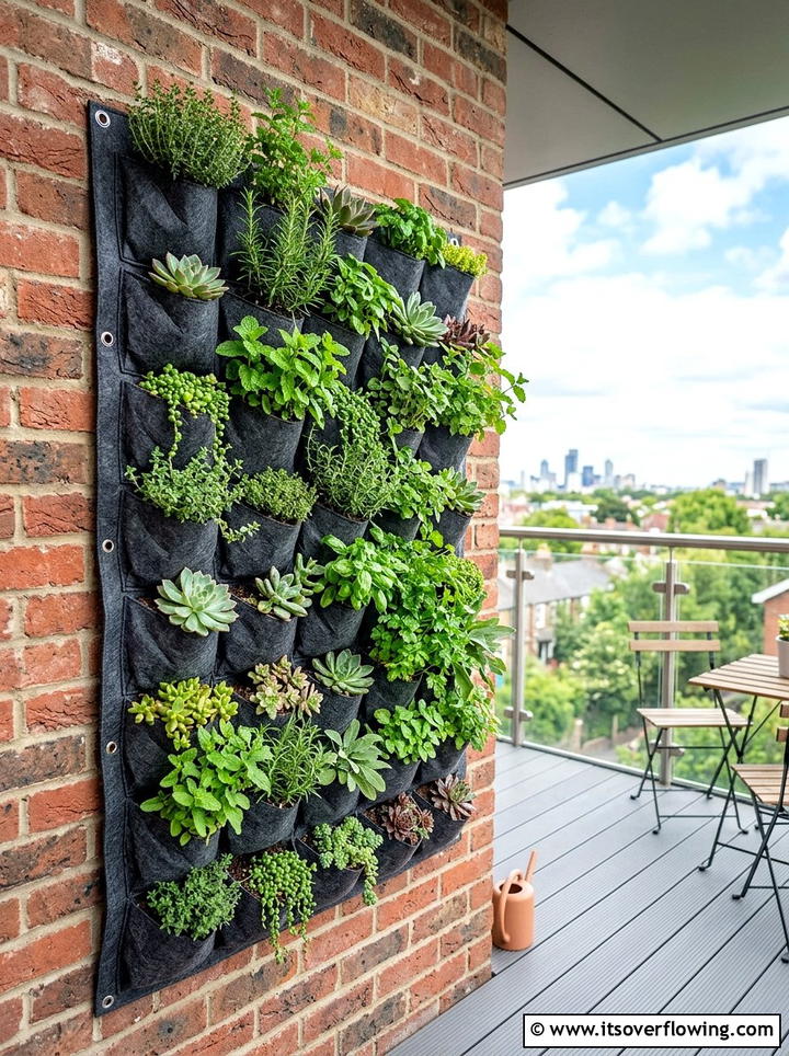 Cloth Pocket Vertical Planter - 25 upcycled garden ideas with fabric scraps