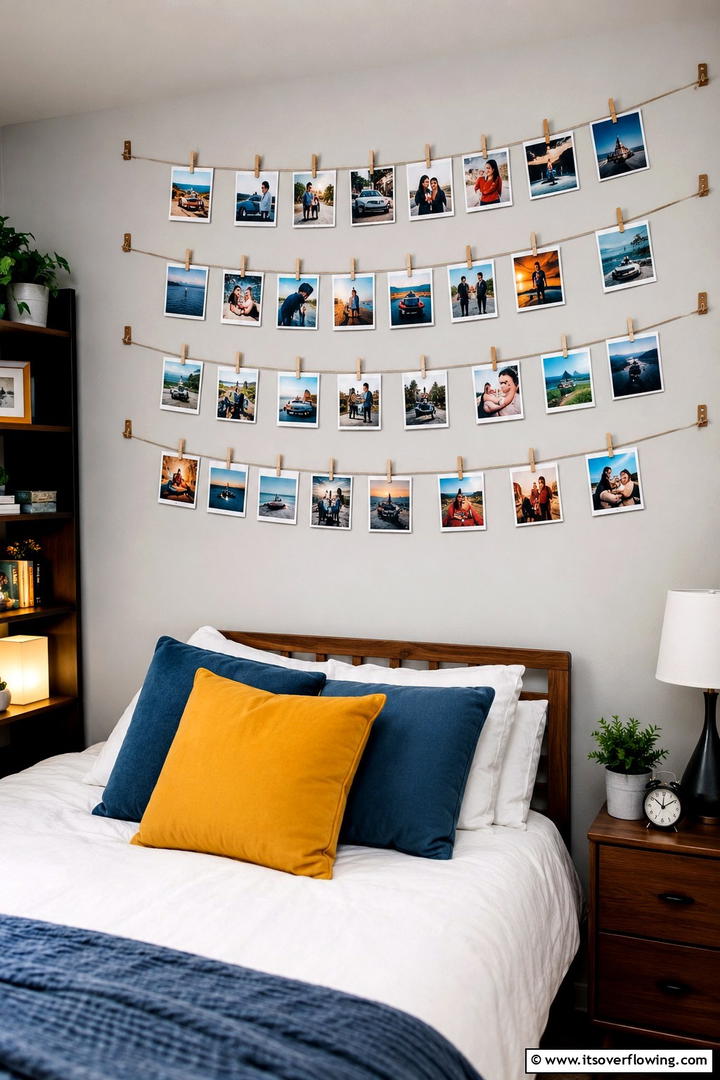 Clothespin String Display - 30 Photo Display Ideas to Showcase Your Favorite Memories