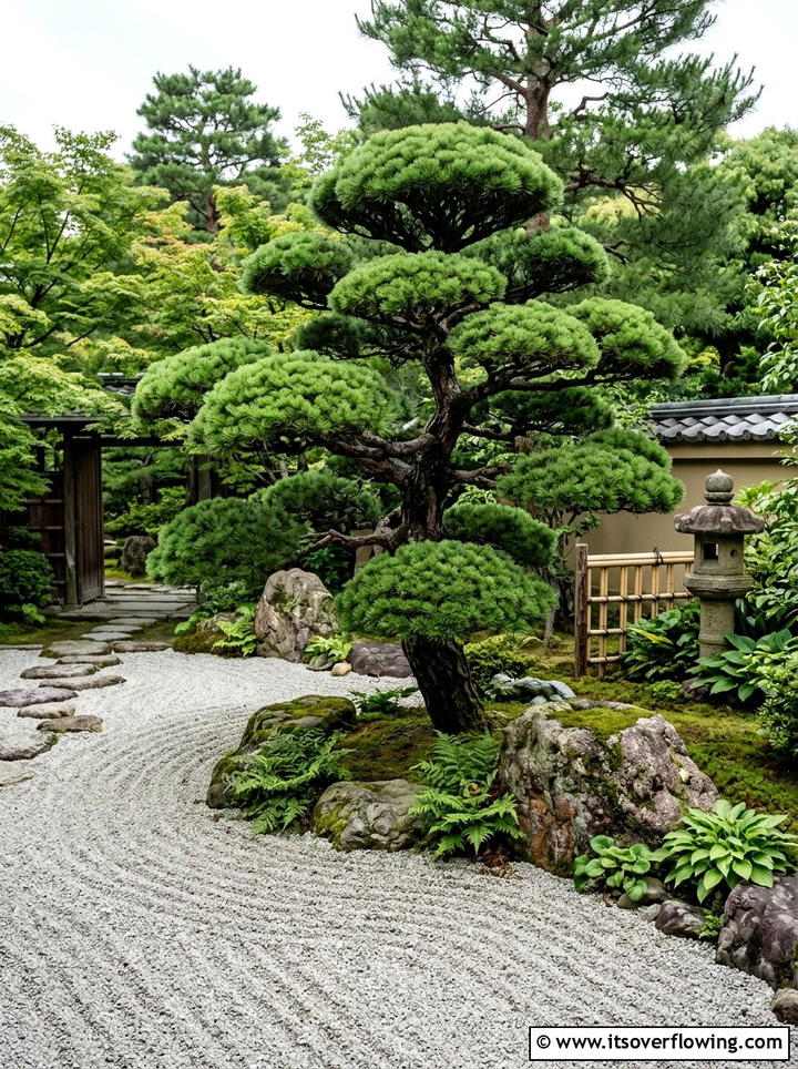 Cloud Pruned Tree In Zen Garden - 25 garden decor ideas with topiary