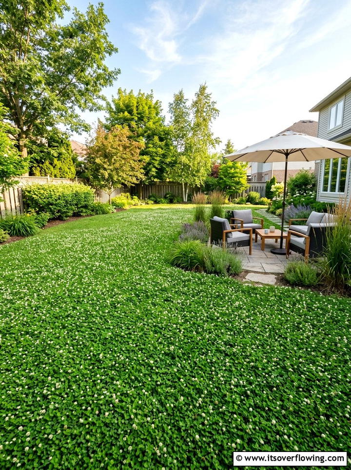 Clover Lawn Alternative - 25 backyard ideas with ground cover plants