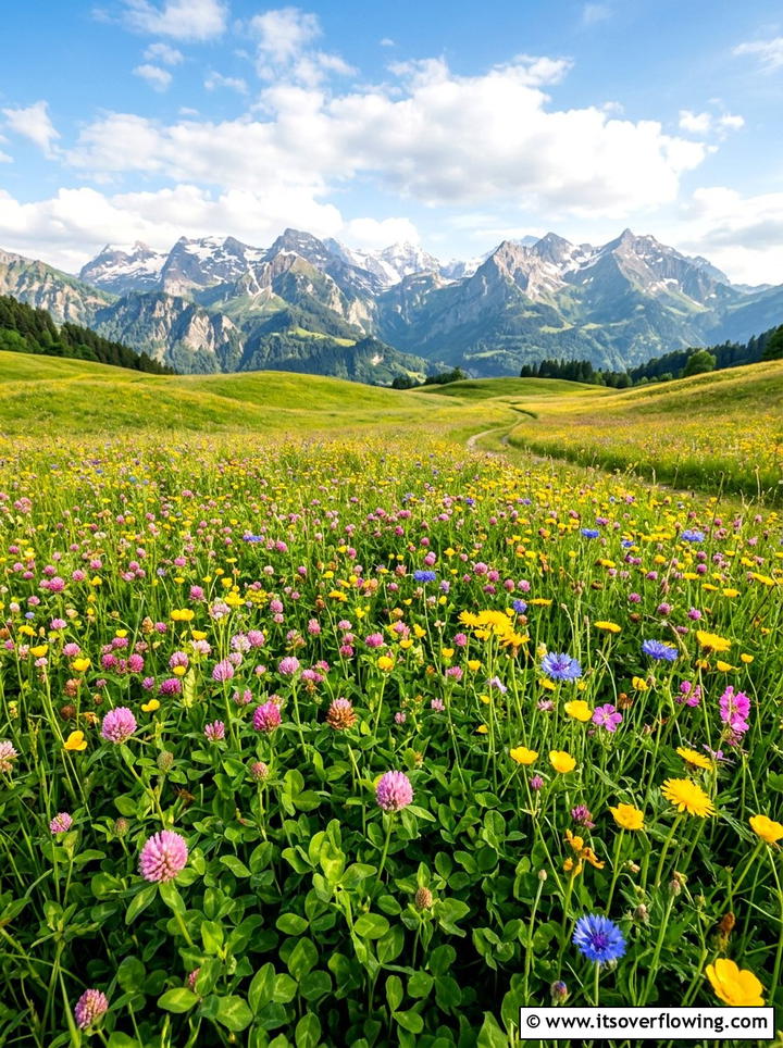 Clover and wildflower meadow - 25 backyard ideas with clover lawn