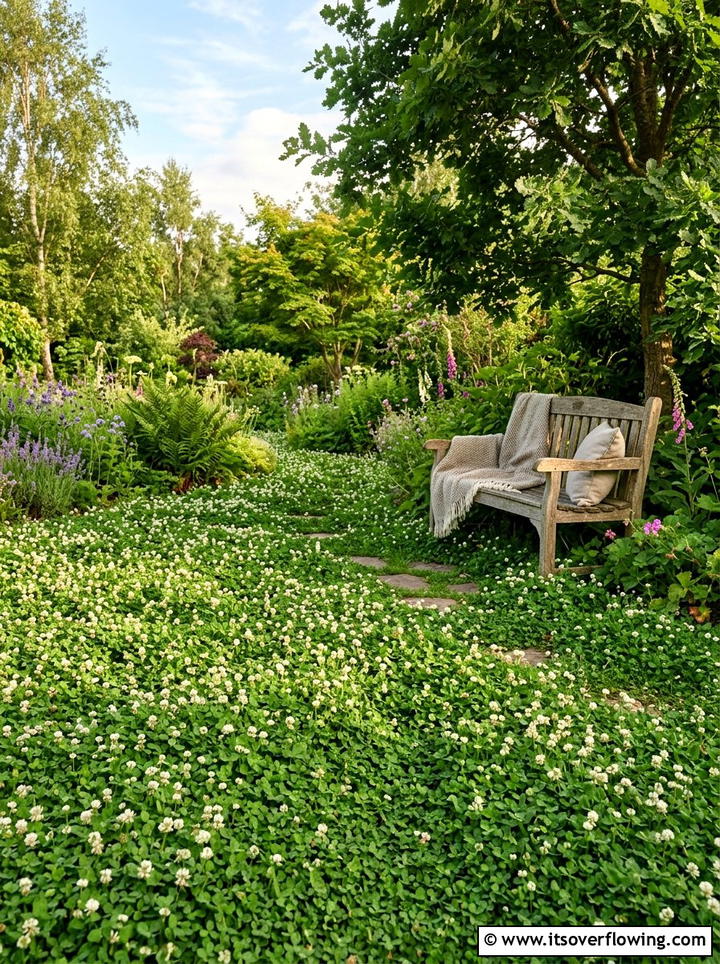 Clover ground cover - 25 creative garden ideas with no lawn design