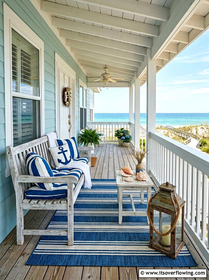 Coastal Front Porch - 25 front porch decor ideas for spring