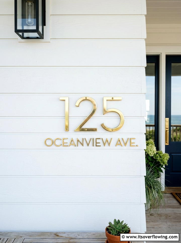 Coastal House Numbers - 25 front porch ideas with coastal style