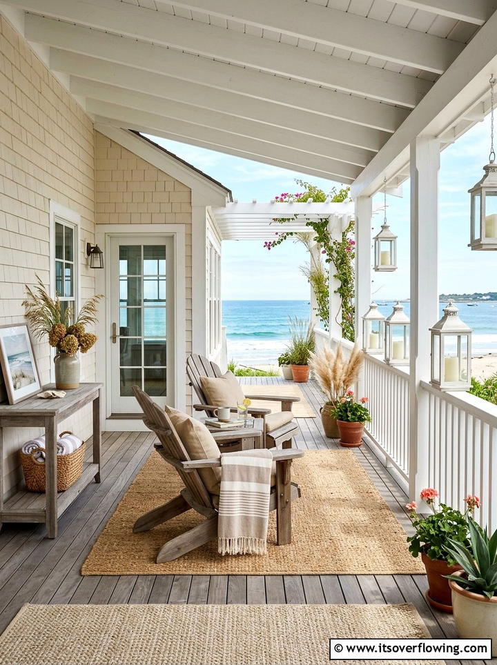 Coastal Neutral Front Porch - 25 front porch ideas with neutral decor