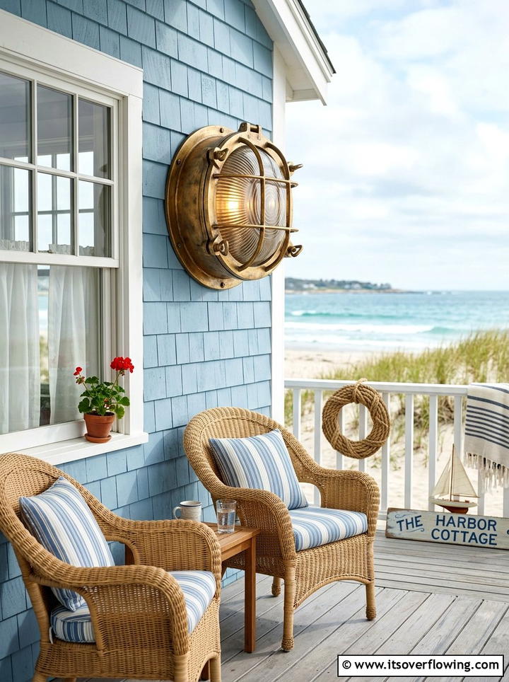 Coastal Style Outdoor Wall Sconce - 25 front porch ideas with motion lights
