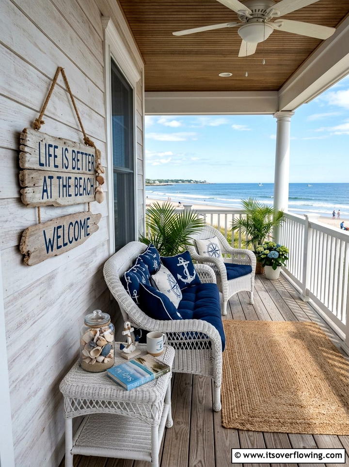 Coastal porch quote sign - 25 front porch ideas with signs and quotes