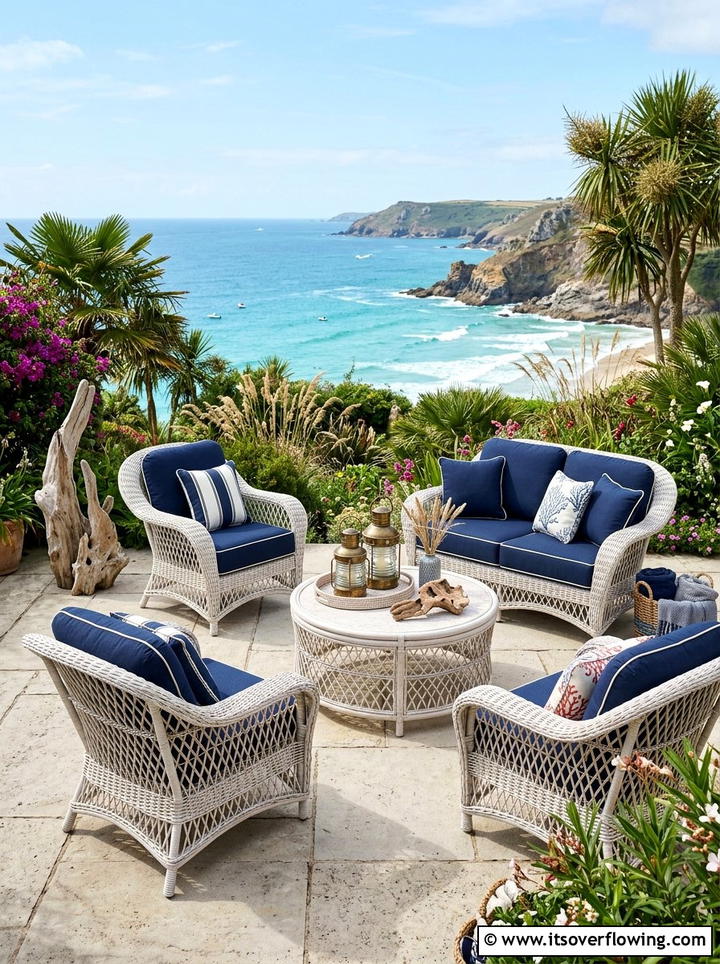 Coastal rattan furniture - 25 front porch ideas with rattan furniture