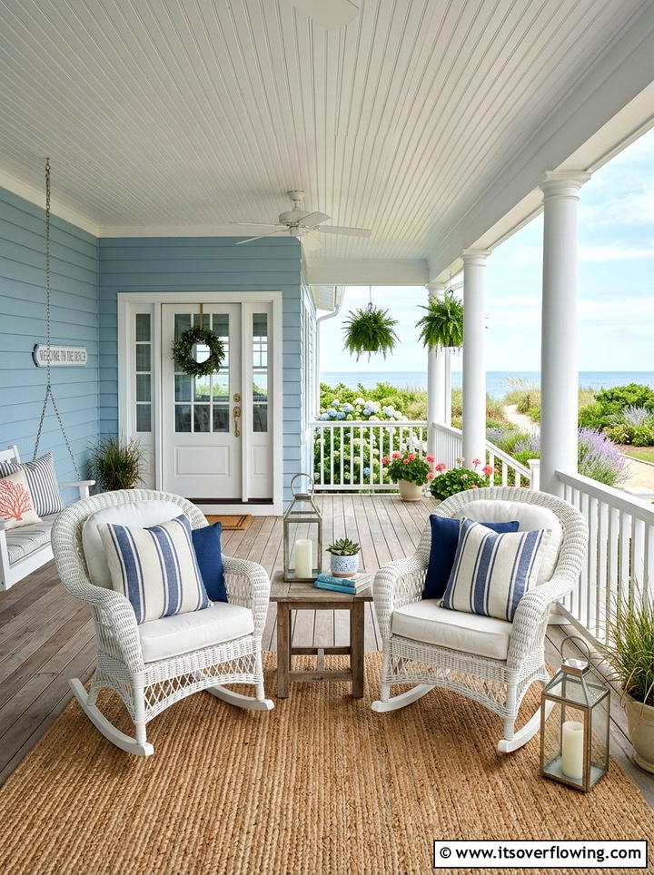 Coastal style front porch - 25 front porch decor ideas