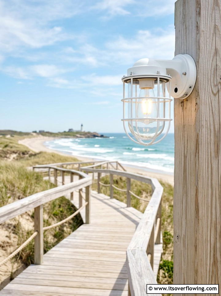 Coastal style smart light - 25 front porch ideas with smart lighting