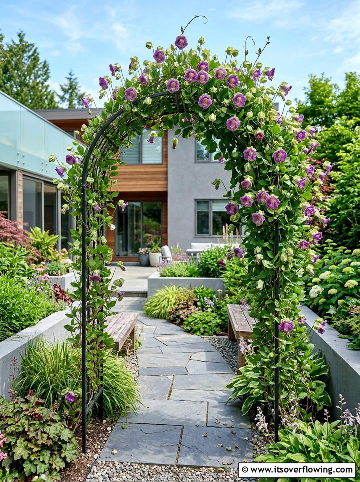 Cobaea Scandens Archway - 25 creative garden ideas with archway flowers