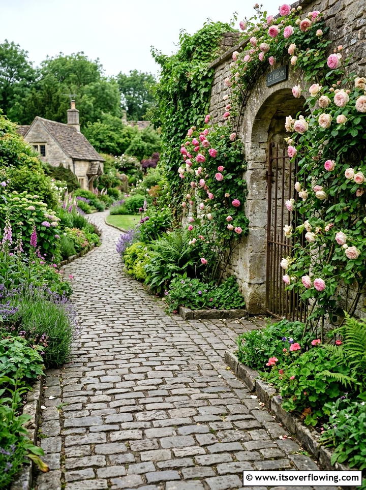 Cobblestone Garden Path - 25 cheap garden ideas with pathways