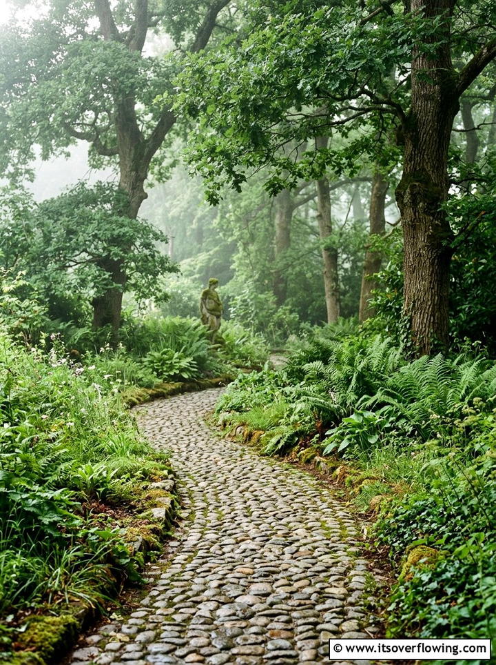Cobblestone Garden Path - 25 garden ideas with pavers