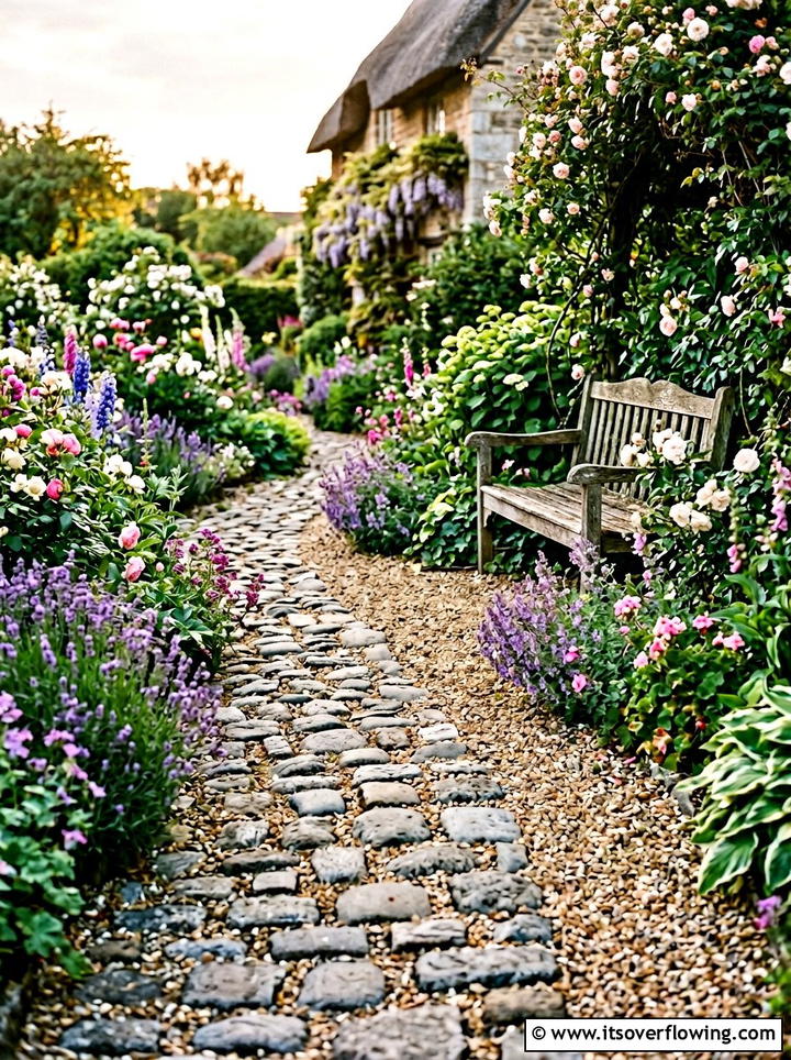 Cobblestone Gravel Mix - 25 small garden ideas with gravel