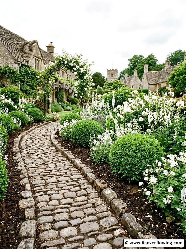 Cobblestone garden border - 25 garden ideas with garden edging
