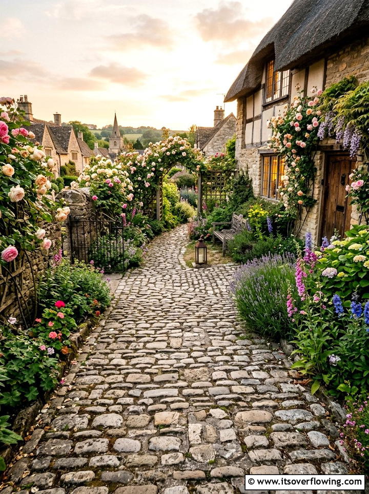Cobblestone garden trail - 25 backyard ideas with pathways