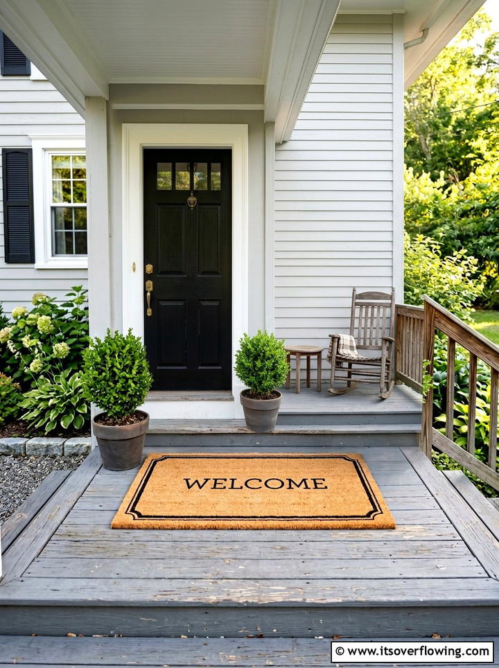 Coir Welcome Mat - 25 front porch ideas on a budget