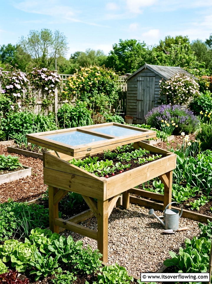 Cold Frame Table - 25 upcycled garden ideas with old tables