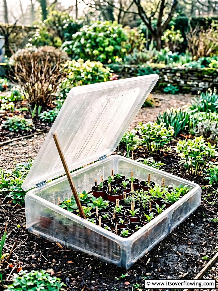 Cold frame plastic bin - 25 recycled garden ideas with storage bins