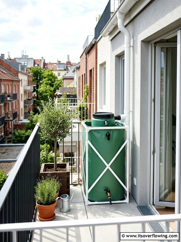 Collapsible Rain Barrel For Small Space - 25 backyard ideas with rain barrel setup
